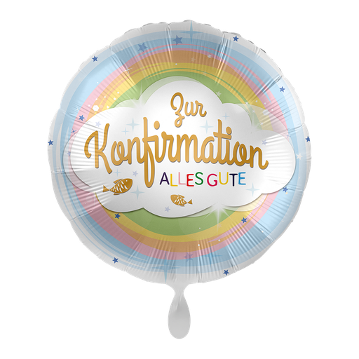 [5407K] Konfirmation Regenbogen  - Konfirmationsballon Ballon Folienballon 43cm