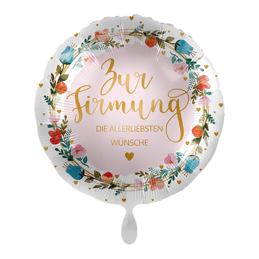 [70580K] Zur Firmung Floral - Ballon Folienballon 43cm
