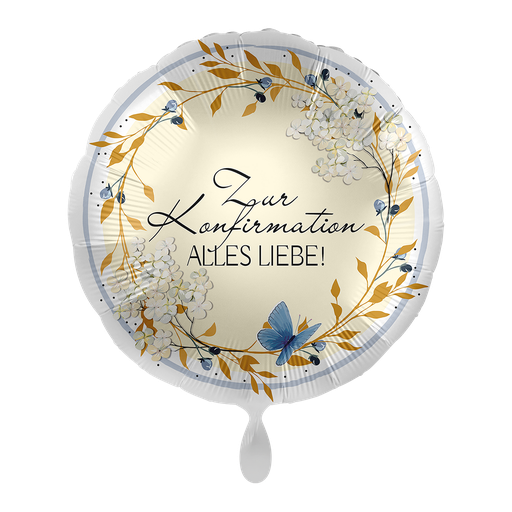 [70584K] Konfirmation Zarte Blumen - Tender Florals Konfirmationsballon Ballon Folienballon 43cm
