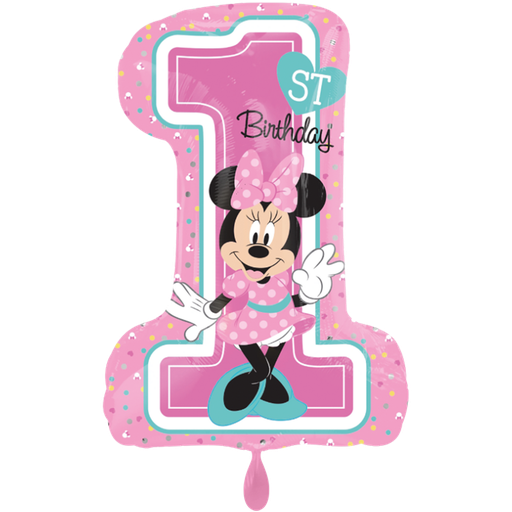 [3435201] Minnie Maus 1. Geburtstag XXL Ballon - Minnie 1st Birthday Folienballon 48x71cm