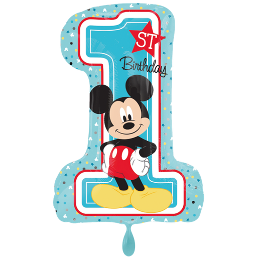 [3434301] Micky Maus 1. Geburtstag XXL Ballon - Mickey 1st Birthday Folienballon 48x71cm