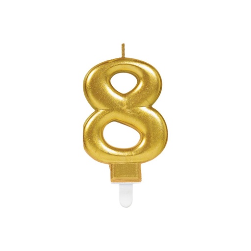 [9901780] Zahl 8 Zahlenkerze - Celebrations Gold Happy Birthday Kerze Kuchenkerze