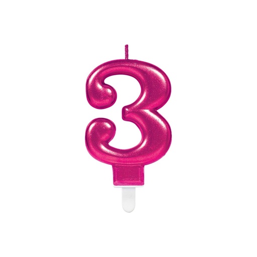 [9901785] Zahl 3 Zahlenkerze - Celebrations Pink Happy Birthday Kerze Kuchenkerze