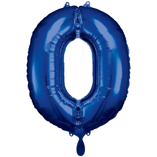 [9907274] Zahlenballon 0 - Ballon XXL in Blau - Folienballon 83cm