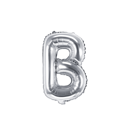 [FB2M-B-018] Buchtsabe B in Silber - XS Ballon Folienballon 35cm