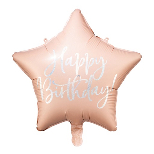 [FB93-081PJ] Geburtstagsstern - Happy Birthday Star - Powder Pink Ballon Folienballon Ø 40cm