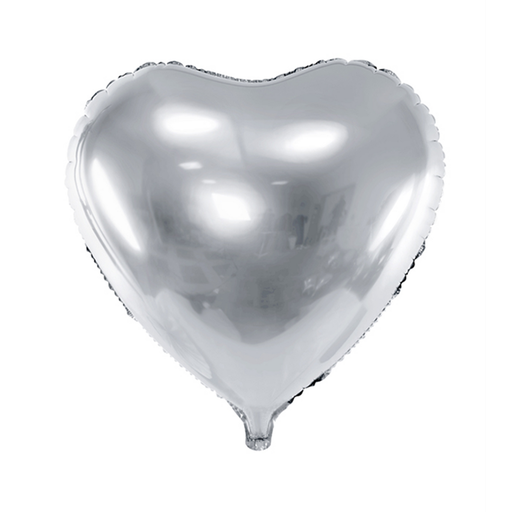 [FB9M-018] Herz Ballon in Silber Ballon Folienballon 45cm