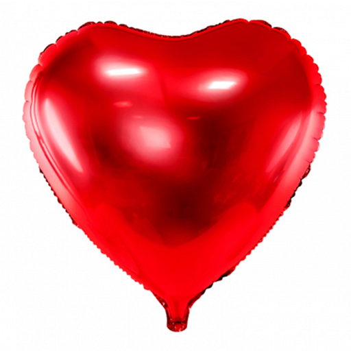 [FB23M-007] Herz XXL Ballon in Rot - Heart Folienballon 61cm