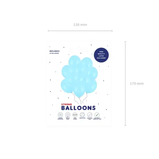 [SB14P-001J-10] 10 Luftballons - Ø 30cm - Pastell - Hellblau
