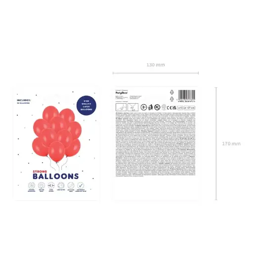 [SB12P-007J-10] 10 Luftballons - Ø 30cm - Pastell - Poppy Red