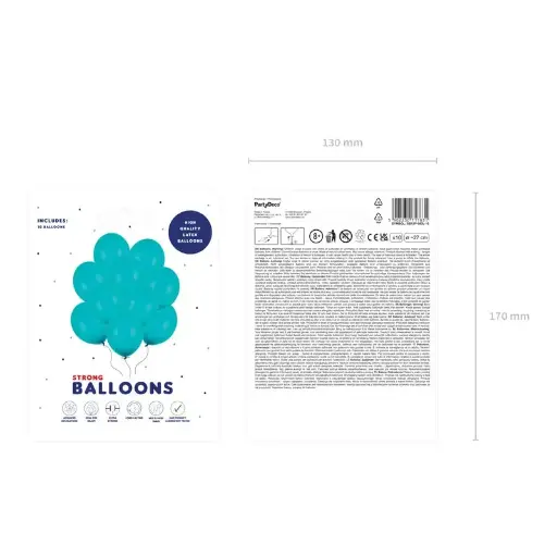 [SB12P-083L-10] 10 Luftballons - Ø 30cm - Pastell - Lagoon Blue