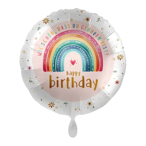 [50150-GER] Alles Gute zum Geburtstag - Dotty Rainbow Birthday Ballon Folienballon 43cm