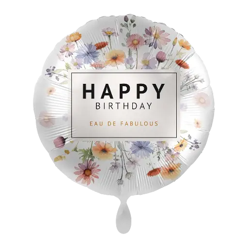 [50161-ENG] Alles Gute zum Geburtstag - Colourful Flowers Birthday Ballon Folienballon 43cm