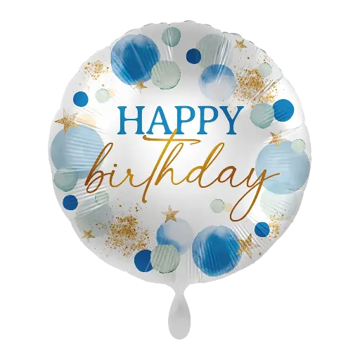 [50169-ENG] Alles Gute zum Geburtstag - Lucky Blue Birthday Ballon Folienballon 43cm 