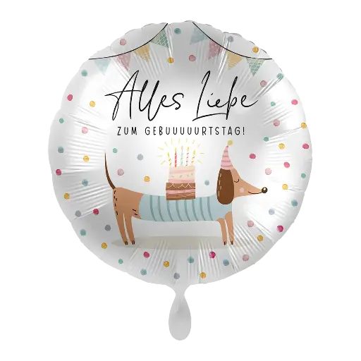 [50148-GER] Alles Gute zum Geburtstag - Doggy Dots Birthday Ballon Folienballon 43cm