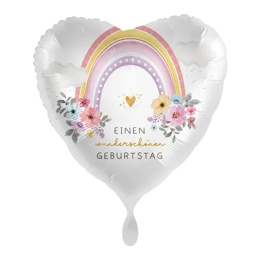 [50156-GER] Alles Gute zum Geburtstag - Rainbow Flowers Birthday Ballon Folienballon 43cm (Kopie)