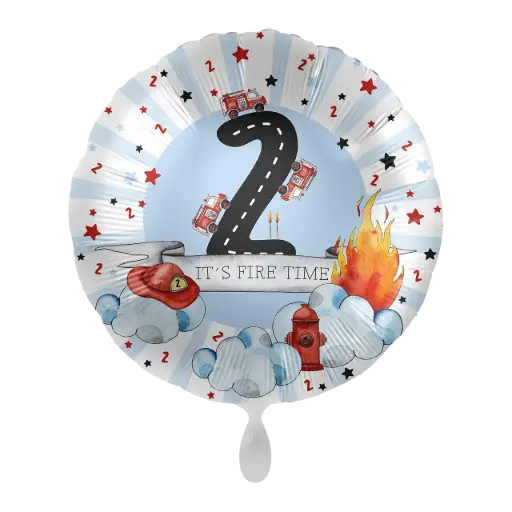 [20048G] Feuerwehr 2. Geburtstag - Birthday Fire Engine Ballon Folienballon  XXL Ballon Folienballon 71cm