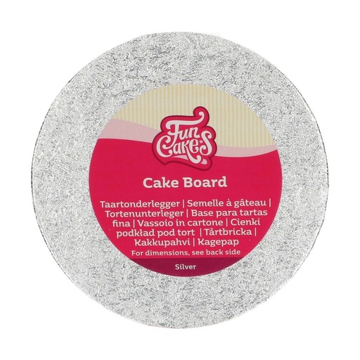 [F80610] FunCakes Tortenplatte / Cakeboard Rund Ø 15cm - Silber