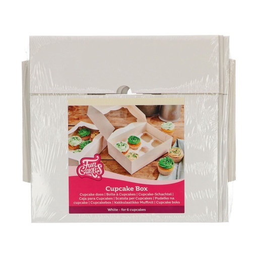 [F80320] FunCakes Cupcake Box 6 in weiss - 3 Boxen