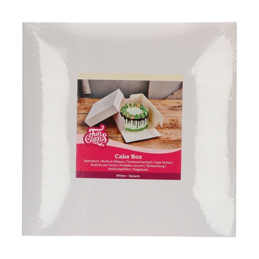 [F80190] FunCakes Tortenbox in weiss - 30x30x15cm