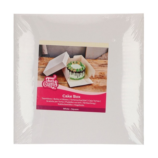 [F80185] FunCakes Tortenbox in weiss - 28x28x15cm