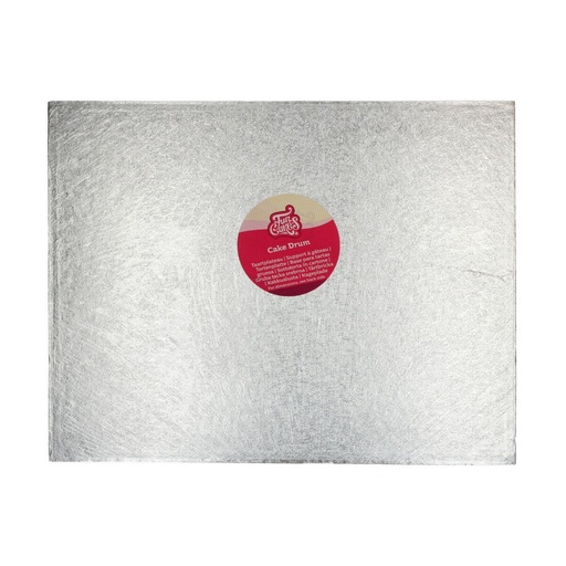 [F80770] FunCakes Tortenplatte / Cakeboard Eckig 45,5 x 35,5 cm - Silber