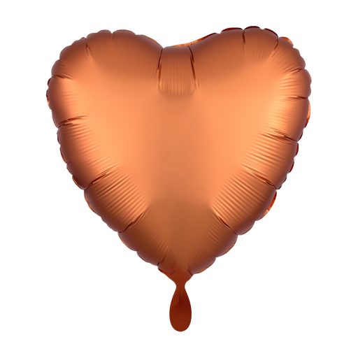 [3858101] Herz Ballon in Satin Orange - Heart Folienballon 43cm