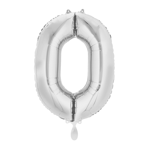 [3195401] Zahlenballon 0 - Ballon XL in Silber - Folienballon 66cm