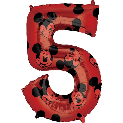 [4013501] Micky Maus Nummer 5 - Mickey Mouse Zahlenballon Ballon Folienballon 66cm
