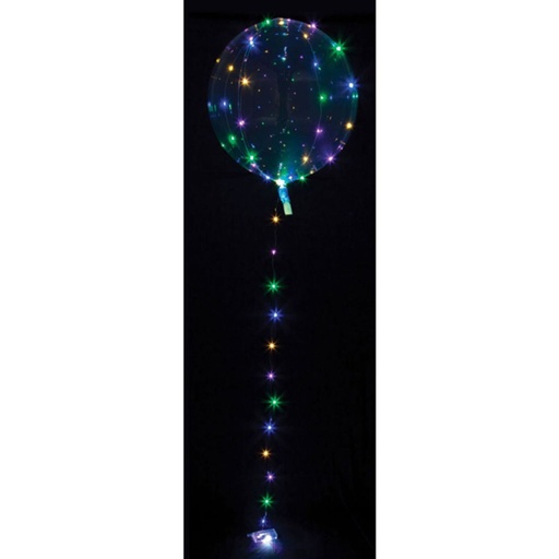 [8284311] Clearz Crystal Clear Ballon mit bunter LED Lichterkette