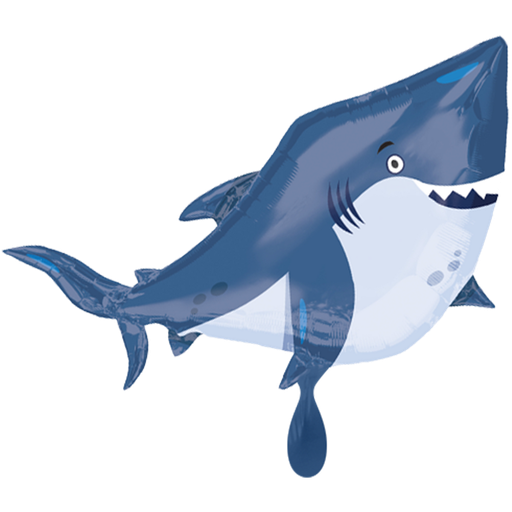 [3377401] Freundlicher Hai XXL Ballon - Ocean Buddies Shark Folienballon 101x81cm