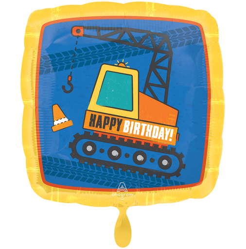 [4240101] Bagger Geburtstag - Construction Happy Birthday Ballon Folienballon 43cm