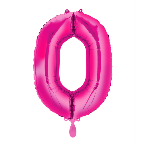[3661501] Zahlenballon 0 - Ballon XL in Pink - Folienballon 66cm