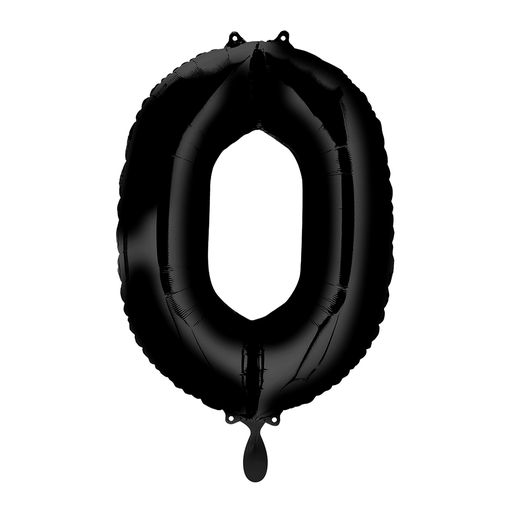 [3884101] Zahlenballon 0 - Ballon XL in Schwarz - Folienballon 66cm